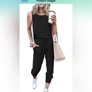 Block matching tank top and joggers